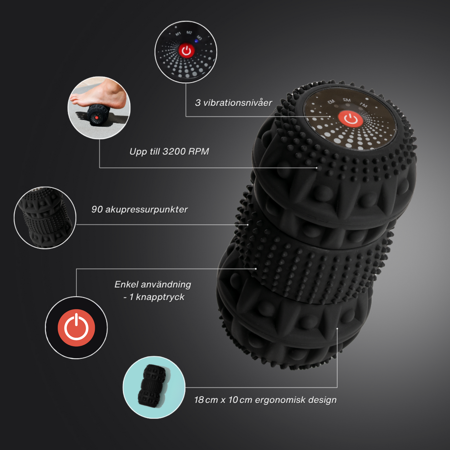 VibeBody - Portabel Vibrerande Massage Roller